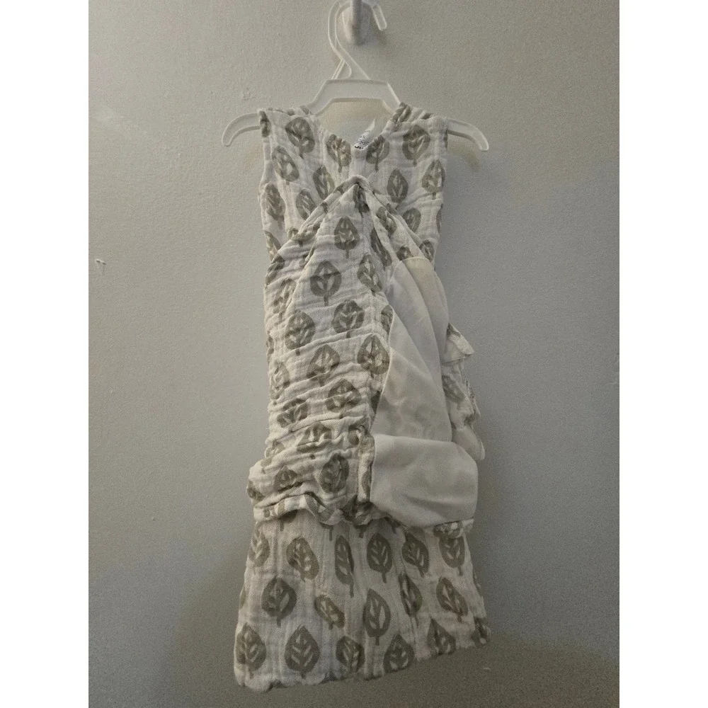 HALO SleepSack Swaddle Muslin Cotton Green Leaf Print‎ Newborn 0-3 Months